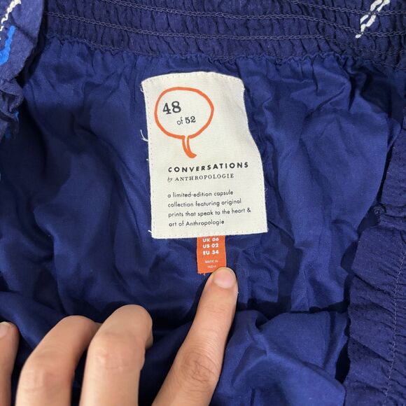 Anthropologie 52 Conversation Colloquial Boat Off Shoulder Midi Dress 2 Nautical - Picture 10 of 13